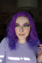 MSIWIGS mujer púrpura 22 colores Cosplay peluca ondulado corto sintético resistente al calor de pelo Rosa Rubio Ombre porque peluca