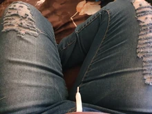 Luz Azul Jeans rasgados para damas 2021 calle estilo Sexy Mid Rise Distressed Pantalón Stretch Skinny agujero pantalones de Vaqueros pitillo