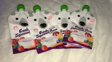 4 unids/pack de dibujos animados 200ML/250ML niños bolsa de almacenamiento de bolsa para leche de pecho alimento reutilizable para bebé bolsa de bebé doble cremallera las bolsas de alimentación