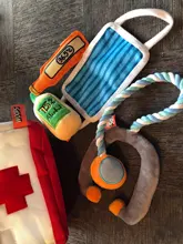 Perro de juguete de Q-MONSTER de peluche juguetes con chirrido para masticar Gabinete de la medicina bolsa de maquillaje lindo rompecabezas interactivo juguetes para mascotas