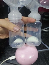 ZIMEITU-Bomba de leche eléctrica doble, succionadora potente de pezones, bomba de lactancia eléctrica USB con botella de leche para bebé, almohadilla de calor en frío
