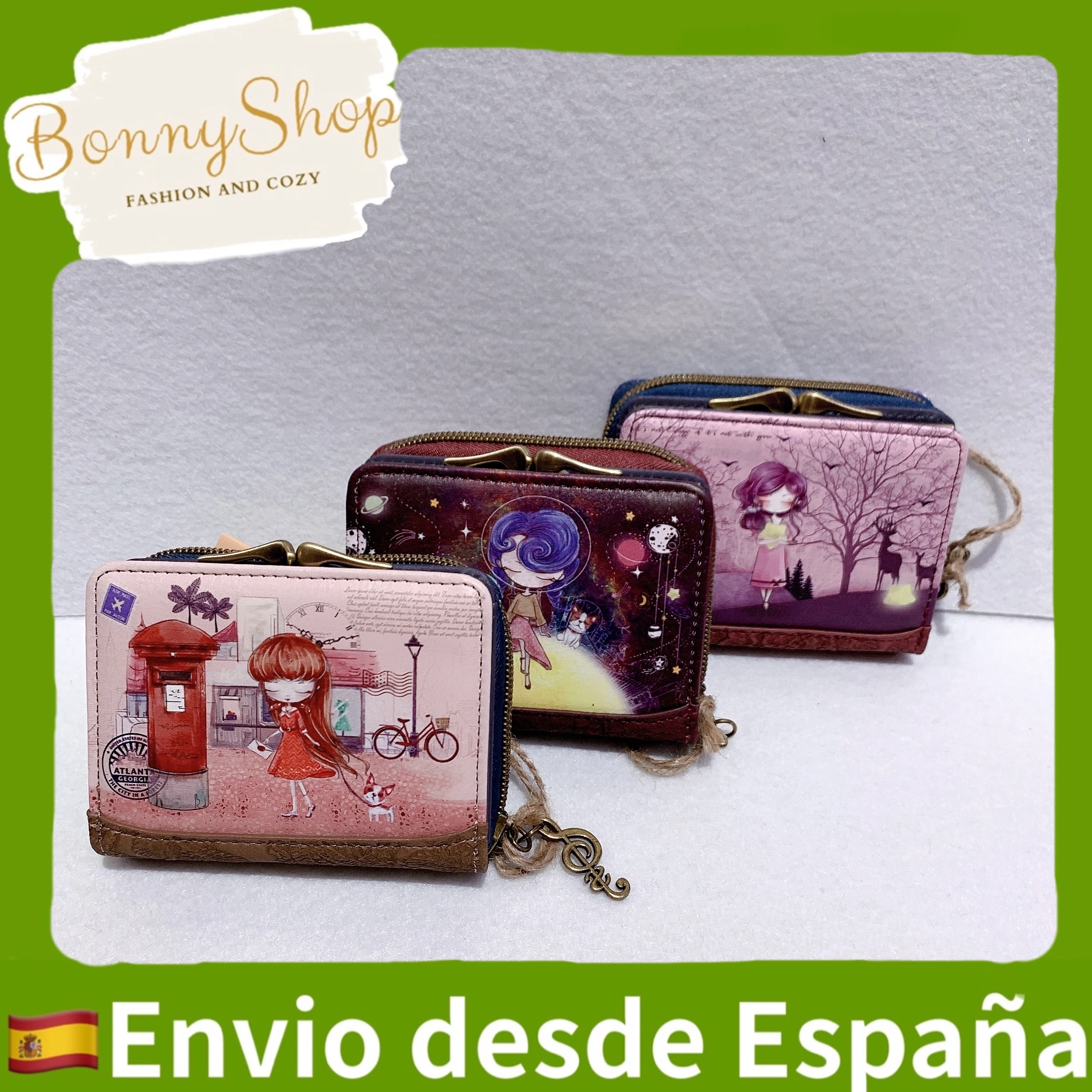 ultimas unidades. Colección de cartera de mujer grandes, mediano y pequeños. con dibujos de muñecos y alta calidad. Muy chulos ideales para de navidad y reyes.|Monederos| - AliExpress