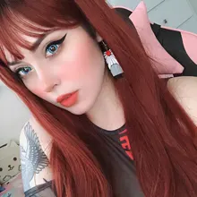 LOUIS FERR-pelucas sintéticas de pelo largo ondulado para mujeres negras, ombré, vino tinto, con flequillo, pelo resistente al calor, estilo africano y americano