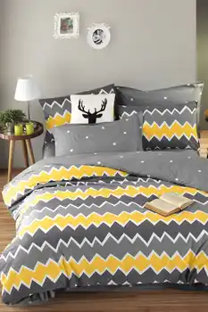 

100 natural Cotton Double Personality Duvet cover set Zigros Yellow