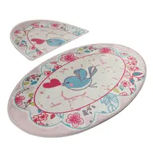 Коврики для ванной нескользящие Противоскользящие коврики противоскользящие плоские овальные 2'Li набор 60X100 см-50X60 см