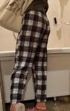 Dropshipping. Exclusivo. Harajuku pantalones a cuadros para mujeres pantalones 2020 Streetwear Pantalones de mujer Harem otoño señoras Causal pantalones de talla grande