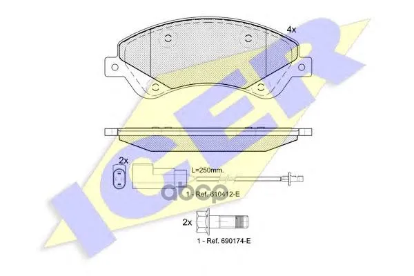 141792_колодки Дисковые Передние! Ford Transit/Tourneo Connect 2.2tdci 06 Icer 141792 Icer арт. 141792
