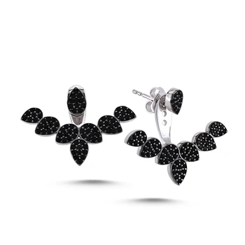 

KUTAYDAN Zircon Cubic Zirconia Drop Dual Earrings 925 Sterling Silver