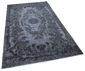 

154x262 Cm Grey Handmade Over Dyed Rug-5x9 Ft