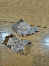 Yundfly-Flor de Gasa de Boutique para bebé recién nacido, sandalias descalzas, accesorios de foto, 1 par