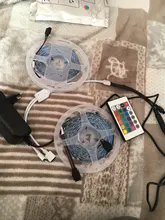 Tiras de luces LED con Bluetooth, Luz Led RGB SMD 5050 2835, Flexible, resistente al agua, diodo de cinta, 5M, 10M, 15M, 20M, DC12V, mando a distancia + adaptador