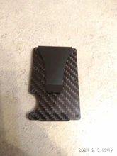 Tarjetero de fibra de carbono RFID para hombre, Billetera de Metal sin escanear, tarjetero Masculino