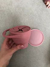 Taza de tentempié de silicona para bebé, contenedor de comida portátil, recipiente para aperitivos, sin BPA, tapa suave de silicona, nuevos colores
