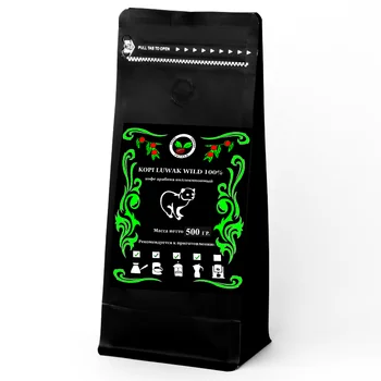 

Coffee elcotrader Kopi Luwak, in grains, medium roasting, 500g. Original gift.