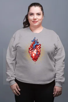 

Angemiel Wear Blue Core Heart Gray Female Sweatshirt