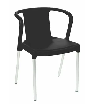 

Armchair LIS, stackable, aluminum, black polypropylene *