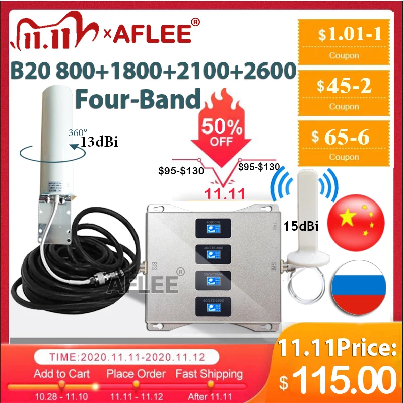 LTE B20 800 1800 2100 2600 Mhz Four-Band Cellular