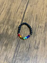Pulsera elástica para hombres, brazalete de piedra Natural, Ojo de Tigre, 7 Chakras, cuentas de equilibrio de Yoga, pulsera de oración de Buda