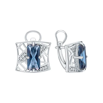 

Silver earrings with Topaz and cubic zirconia sunlight sample 925