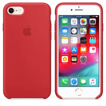 

Apple iPhone 8 Original Thin Silicone Rubber Case Back Cover-Red
