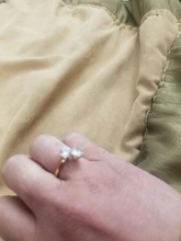 DOTIFI-anillos de acero inoxidable 316L para mujer, de doble circonita sortija de compromiso, joyería de boda