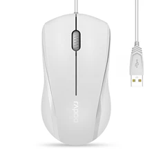 

Rapoo N1600 Corded Mouse Wired USB Mouse Quiet Wired Mouse with Optical Sensor and 1000 DPI Superlight Corded Mouse Black