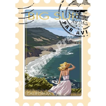

California souvenir magnet vintage tourist poster