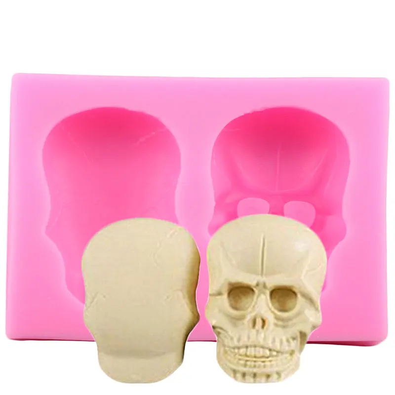 

Skull Cupcake Topper Silicone Mold Halloween Cake Border Fondant Mould Baking Cake Decorating Tools Candy Clay Chocolate Molds