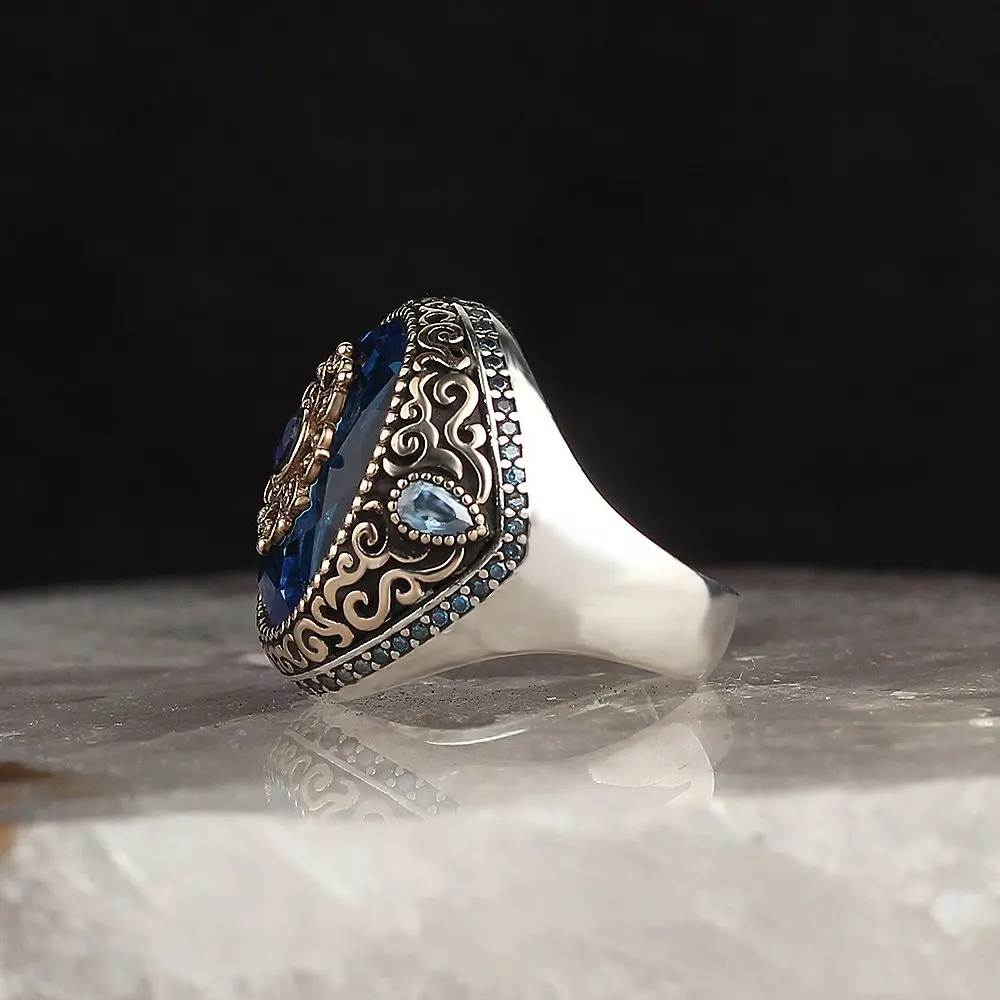 3-484-15-gr-Turkish-Jewelry-925- Sterling -Silver-Ring- Real-Gemstone-Men-Rings-Male-Jewelry-Rings-For-Mens-Rings-Women Men's Rings Mens ring