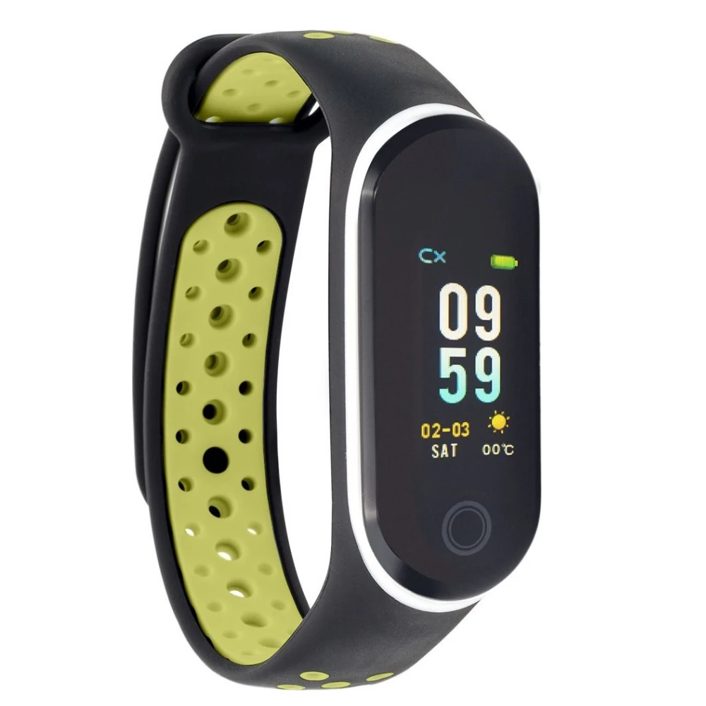 QSB 10 White+Green Фитнес-браслет Qumann QSB 10 - Цвет: QSB 10 White+Green