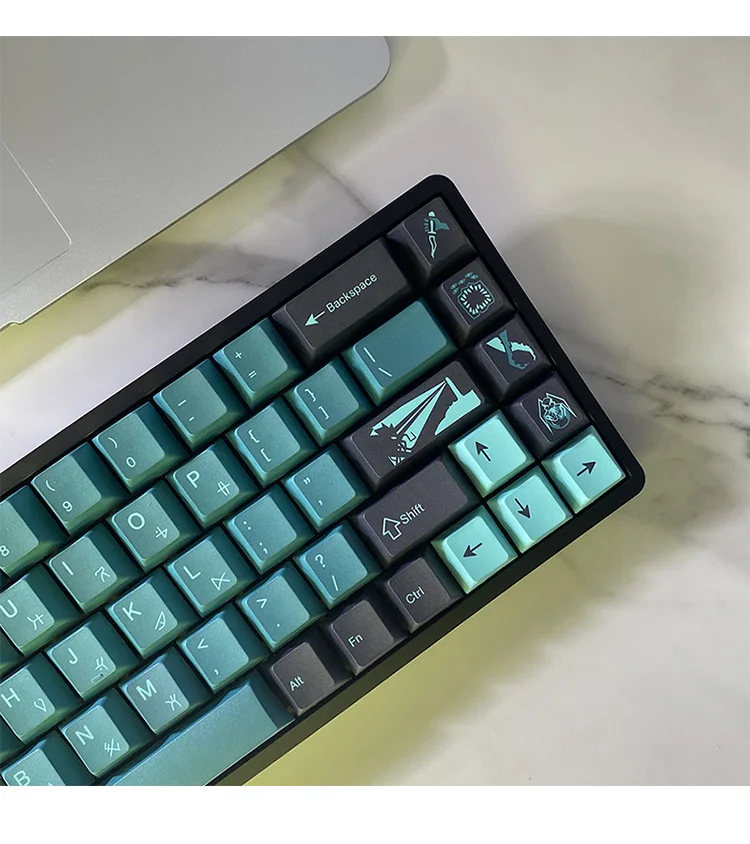 Teclas Gmk Terror Abaixo do Perfil Cereja Pbt Tintura Sublimação Teclado Mecânico Keycap para mx Switch With1.25u 1.75u 2u Shift 135 - Imagem 5