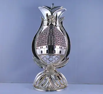 

Tulip Design Esmaul Husna Graved Islamic Table Gift In Silver Color
