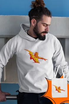 

Angemiel Wear Lightning Bolt Zeus White Male Hooded Sweatshirt Bags Kombin