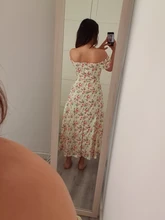 Vestido de verano de las mujeres de manga corta Puff novia impreso acanalada fiesta de Split largo Maxi Vestidos cordón Vestidos Sexy vestido