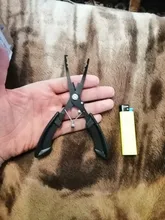 LINNHUE de acero inoxidable pinza de pesca multifunción cortador de cables, Extractor de ganchos de pesca agarre Alicates con anillas abiertas pesca