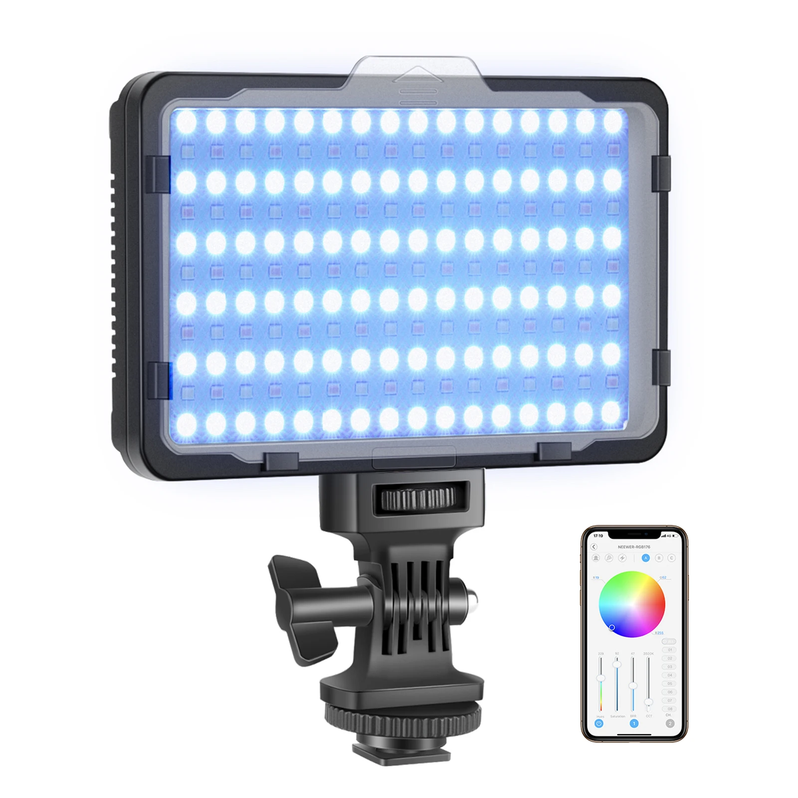 

Neewer RGB Video Light with APP Control, Full Color Led Camera Light Dimmable for YouTube DSLR Camera Camcorder Photo Lighting
