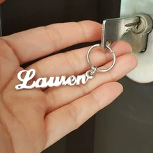 Custom Name Keychain Stainless Steel Personalized Gold Silver Key Chain llaveros para mujer Charm Jewelry BFF Bijoux Femme