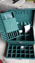WE New-estuche de 3 capas con broche verde para mujer, organizador de joyería, anillo grande, collar, soporte de maquillaje, caja de joyería de terciopelo con cerradura