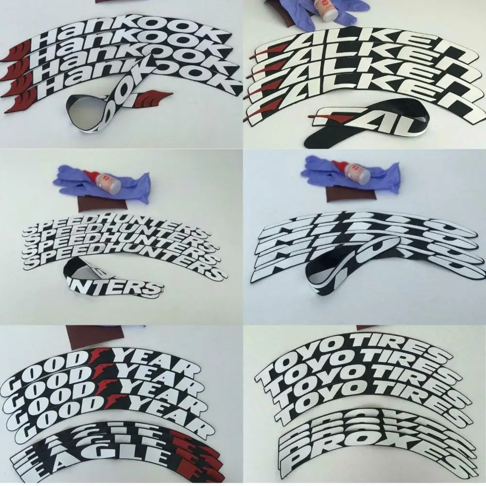 Tire Lettering Car Stickers 1" Wheels Label Decal 3D Fits 14" To 22" Tires (8 Pcs Kit) New Desing | Автомобили и