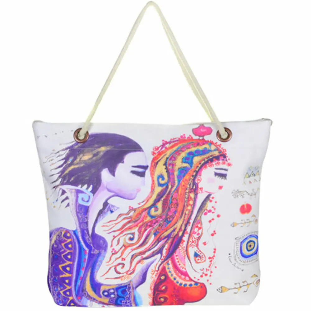 

BiggDesign "Love" Patterned Beach Bag-White