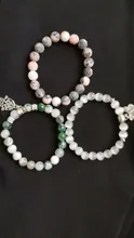 Pulsera de cuentas de Buda de Lotus Ohm, piedra Natural hecha a mano, piedra de cebra rosa, amuleto de loto, para hombres y mujeres, regalos de joyería de Yoga