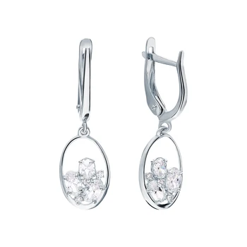 

Silver earrings with cubic zirconia sunlight sample 925