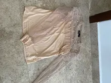 Blusa de manga larga ahuecada con volante elegante para otoño, camisa Sexy de malla transparente con cuentas y cuello redondo para mujer