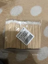 300 Uds mango corto de madera pequeño señaló cabezal con punta hisopo de algodón cejas tatuaje belleza maquillaje Color de uñas de costura dedicado sucio recoger