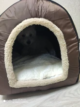 Cama para mascota cálida desmontable para invierno, caseta para dormir de perro, nido de gato suave para gatito y cachorro, cueva cómoda, diseño de lazo, lavado a mano