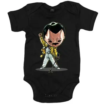 

Baby bodysuit Chibi Kawaii Freddie Mercury spoof Musicians Famous