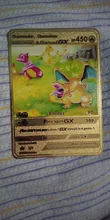 Juego de cartas de Pokémon de Metal francés para niños, colección de cartas de Pokémon de oro, Charizard, Pikachu, modelo de figura de acción, 19 estilos, nuevo