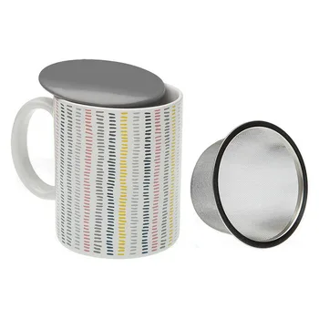 

Cup with Tea Filter Corduroy Porcelain
