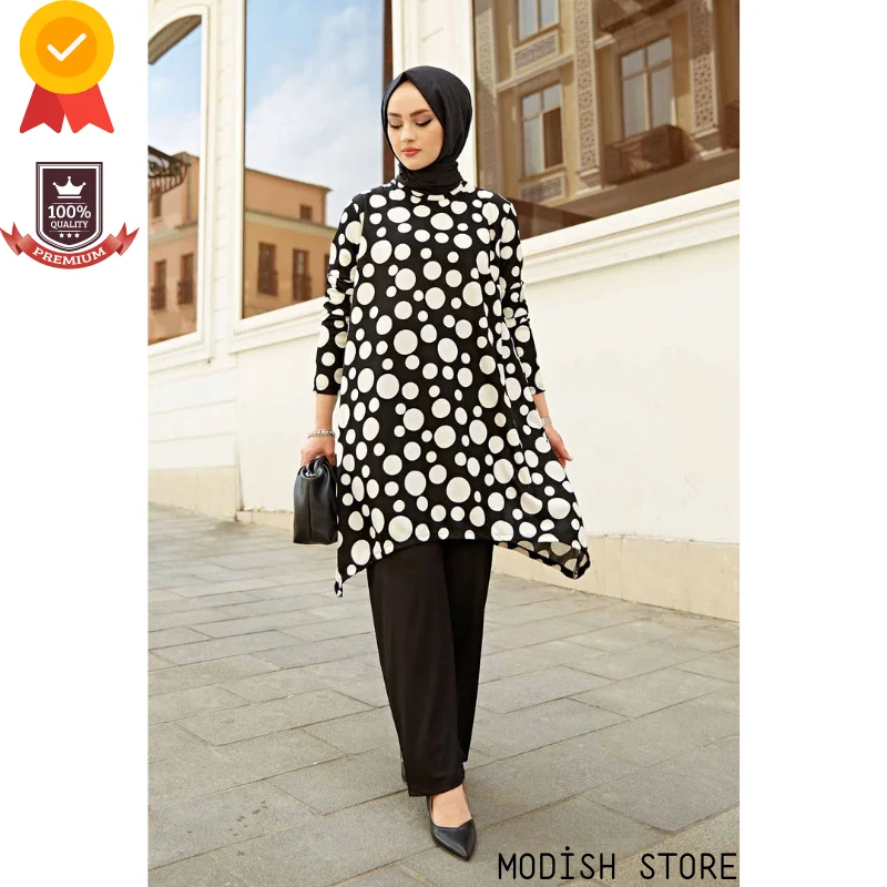 Pantaloni A Tunica Stagionali Set Donna Musulmana 2021 Abito Musulmano Aiuto Donna Moubarak Hijab Set Caftano Ramadan Abito Lungo Islam