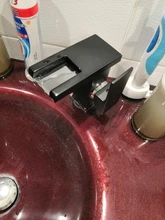 Faucet Sink-Tap Led-Waterfall Bathroom-Basin Hot-Water-Mixer Single-Handle Color Cold